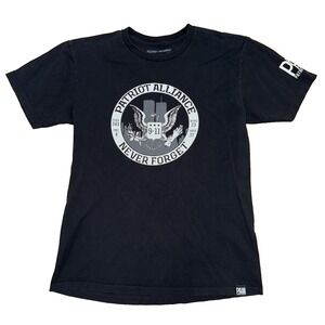 Patriot Alliance 9-11 Memorial Men's SS Med Black T-Shirt Double Sided‎ Graphic